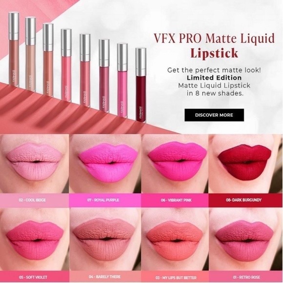 3/$30 NEW Farmasi | VFX Pro Liquid Matte Lipstick | 03 My Lips but Better - Picture 6 of 7